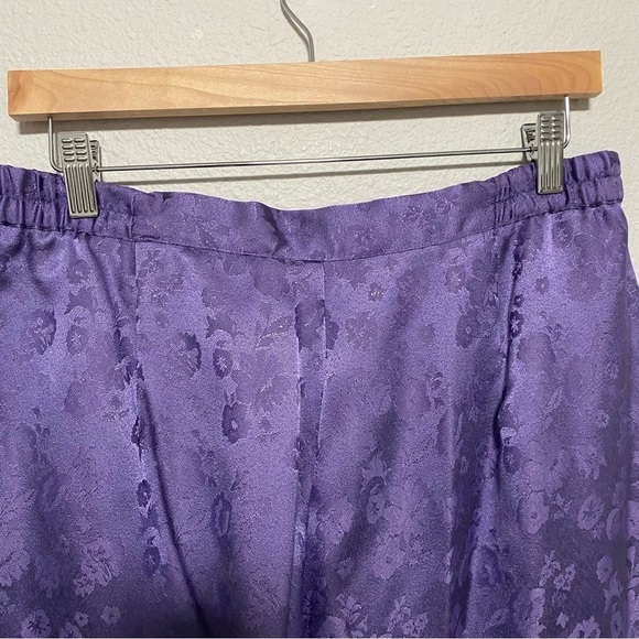 Vintage Purple Floral Jacquard Tapered Pants - Picture 3 of 10